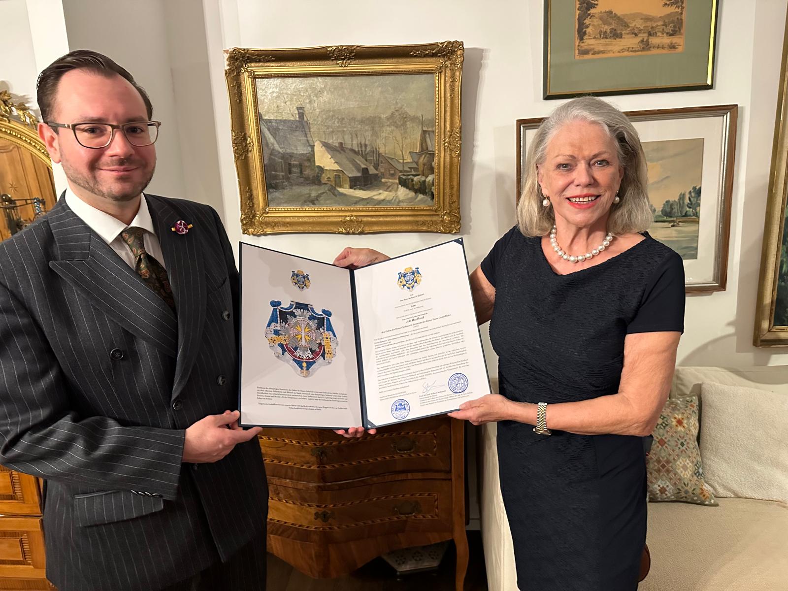 Bestowal of Dame Grand Officer of HSL Order to Jela Hanfland